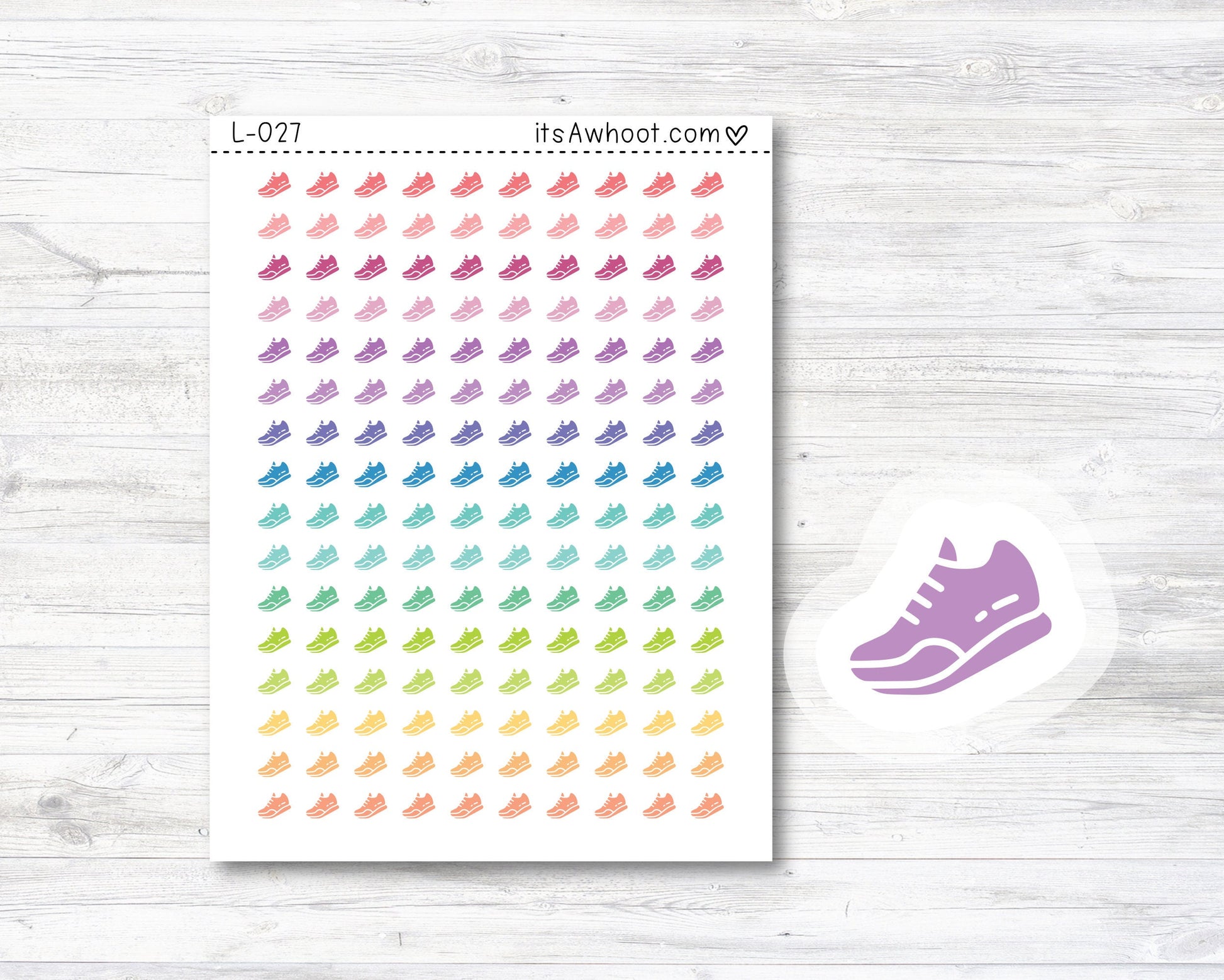 Running Shoe Stickers - SMALL DECO SHEET Mini .25" Tall (L027)