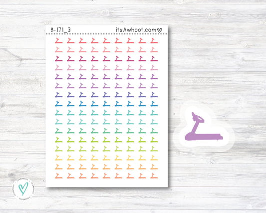 Treadmill Planner Stickers - Treadmill Icon - Mini .25" Tall - SMALL DECO SHEET (B171_3)