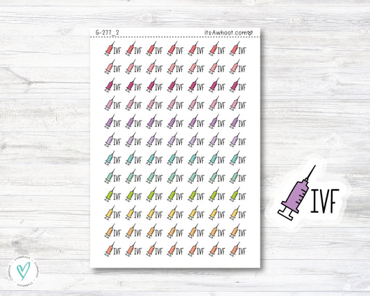 IVF Syringe Stickers Doodle Planner Stickers (G277_2)