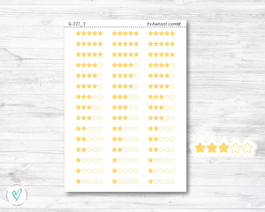 Star Rating Sticker, Pre-Filled Star Rating Icon Planner Sticker (G227_2)