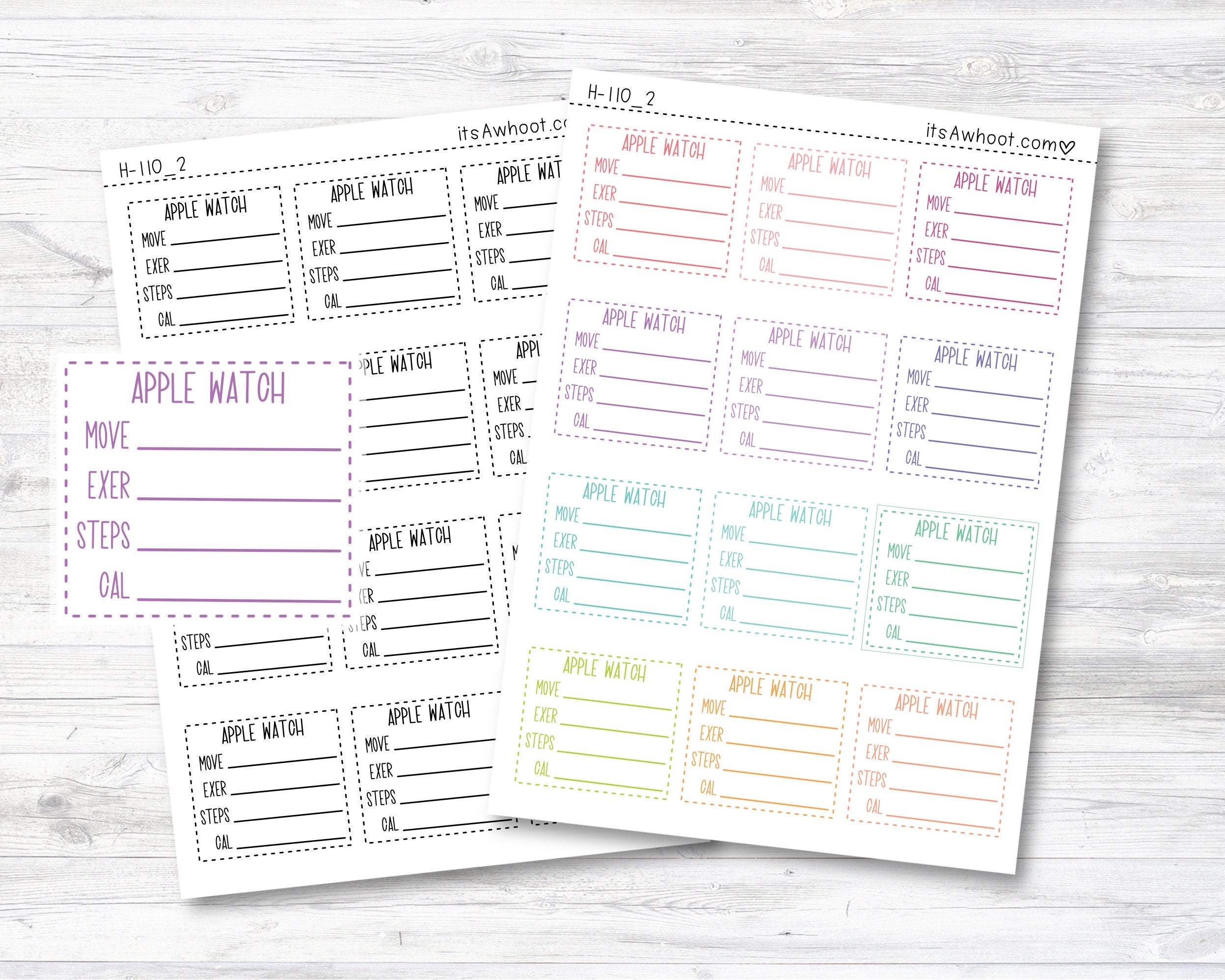 Smart Sticker Tracker Activity Smart Watch Stickers, Fitness Tracker Stats Planner Stickers ...