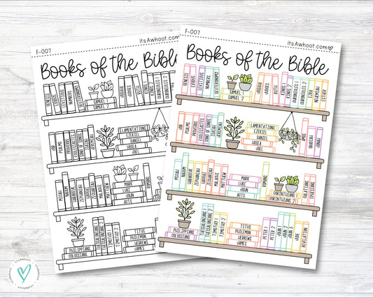 Books of the Bible BOOK SHELF tracker Dashboard Sticker (F007)