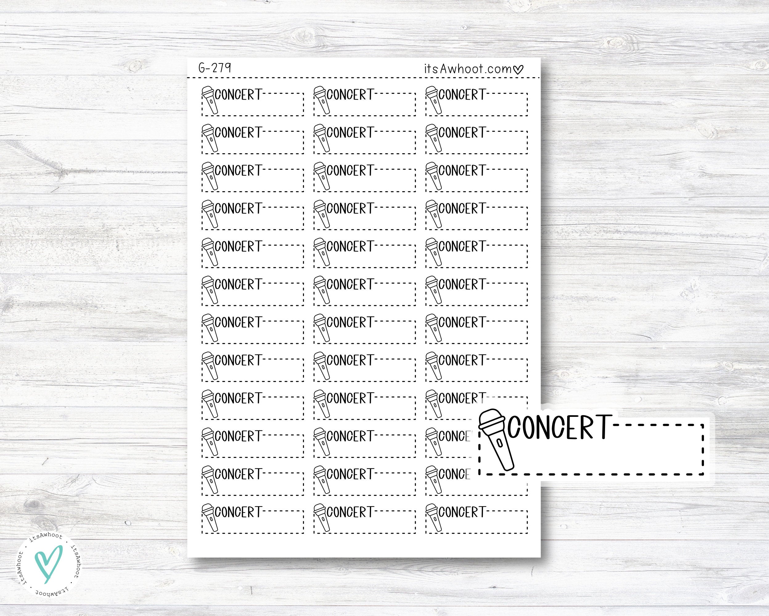 CONCERT Quarter Box Label Planner Stickers (G279) – itsAwhoot