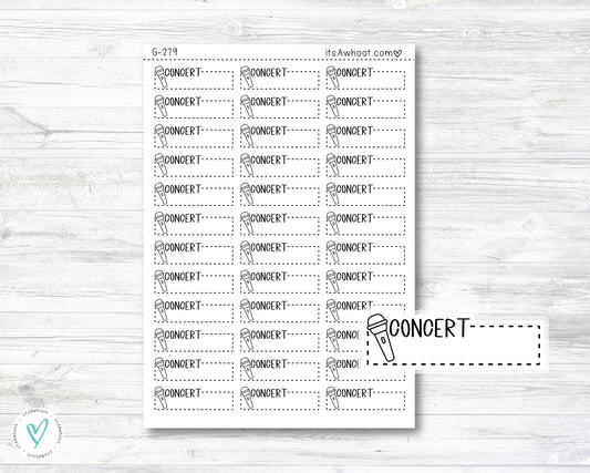 CONCERT Quarter Box Label Planner Stickers (G279)