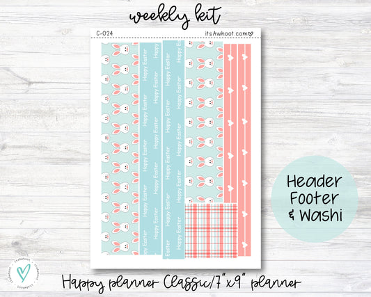 WEEKLY Kit Planner Stickers - Bunny Hop - Happy Planner CLASSIC - Vertical/7x9" Planner (C024)