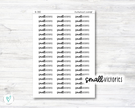 Small Victories Stickers - Small Victories Script Planner Stickers - Mixed Script (B280)