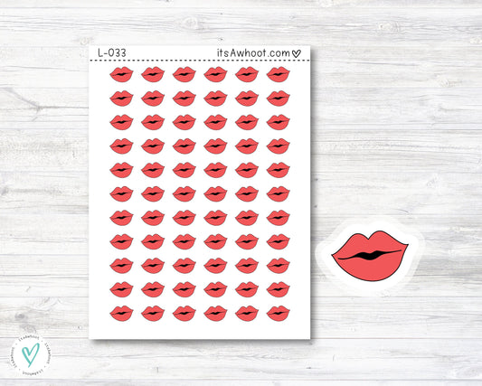 Kiss Planner Stickers - SMALL DECO SHEET .5" Stickers (L033)