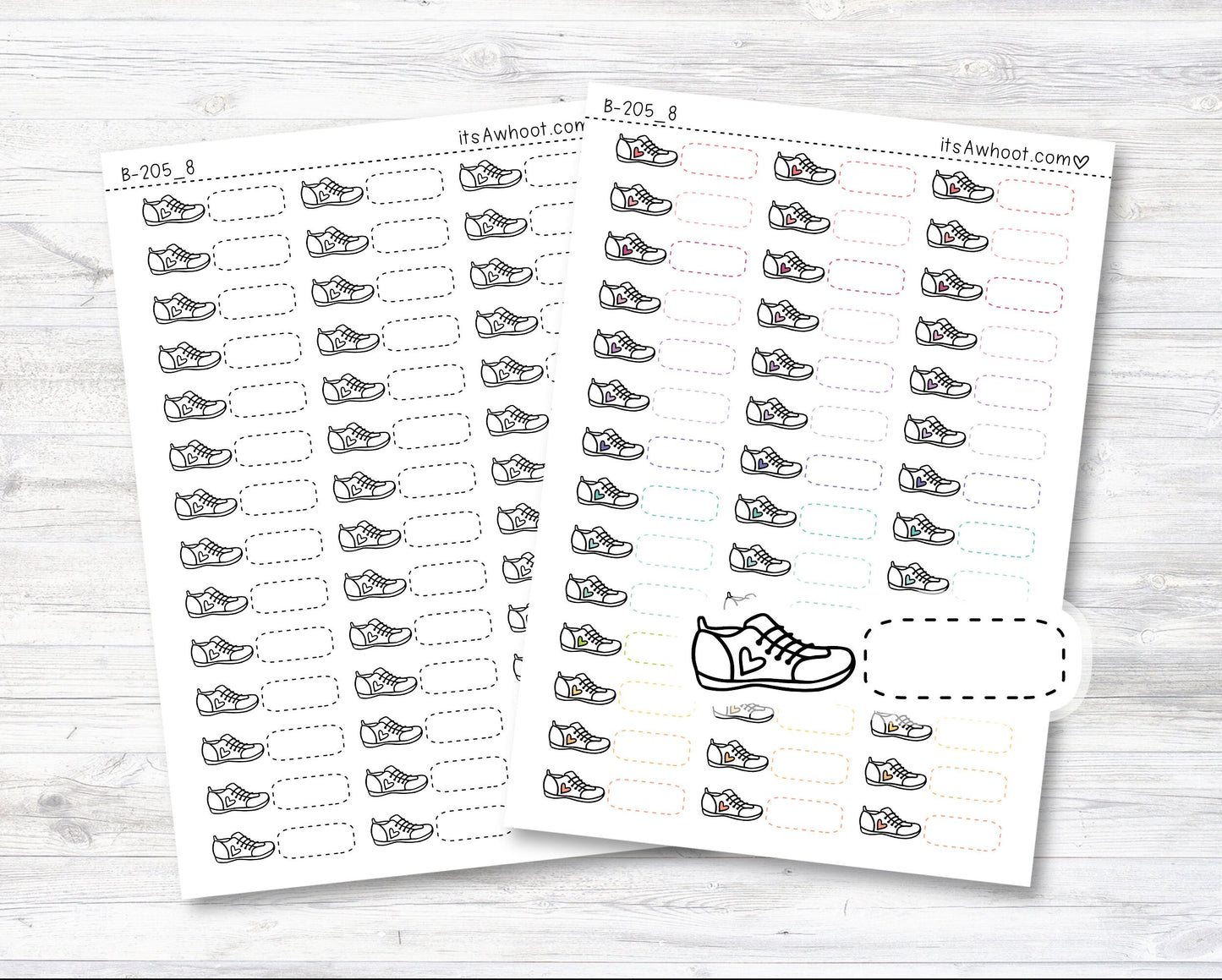 Steps Stickers, Steps with Shoe Icon Planner Stickers, Step Tracking Stickers (B205_8)