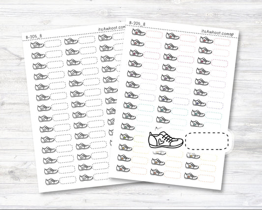 Steps Stickers, Steps with Shoe Icon Planner Stickers, Step Tracking Stickers (B205_8)