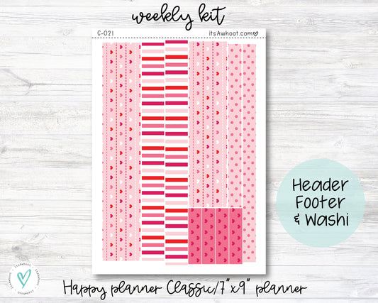 WEEKLY Kit Planner Stickers - Valentine's Day - Happy Planner CLASSIC - Vertical/7x9" Planner (C021)