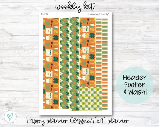 WEEKLY Kit Planner Stickers - O'March - Happy Planner CLASSIC - Vertical/7x9" Planner (C022)
